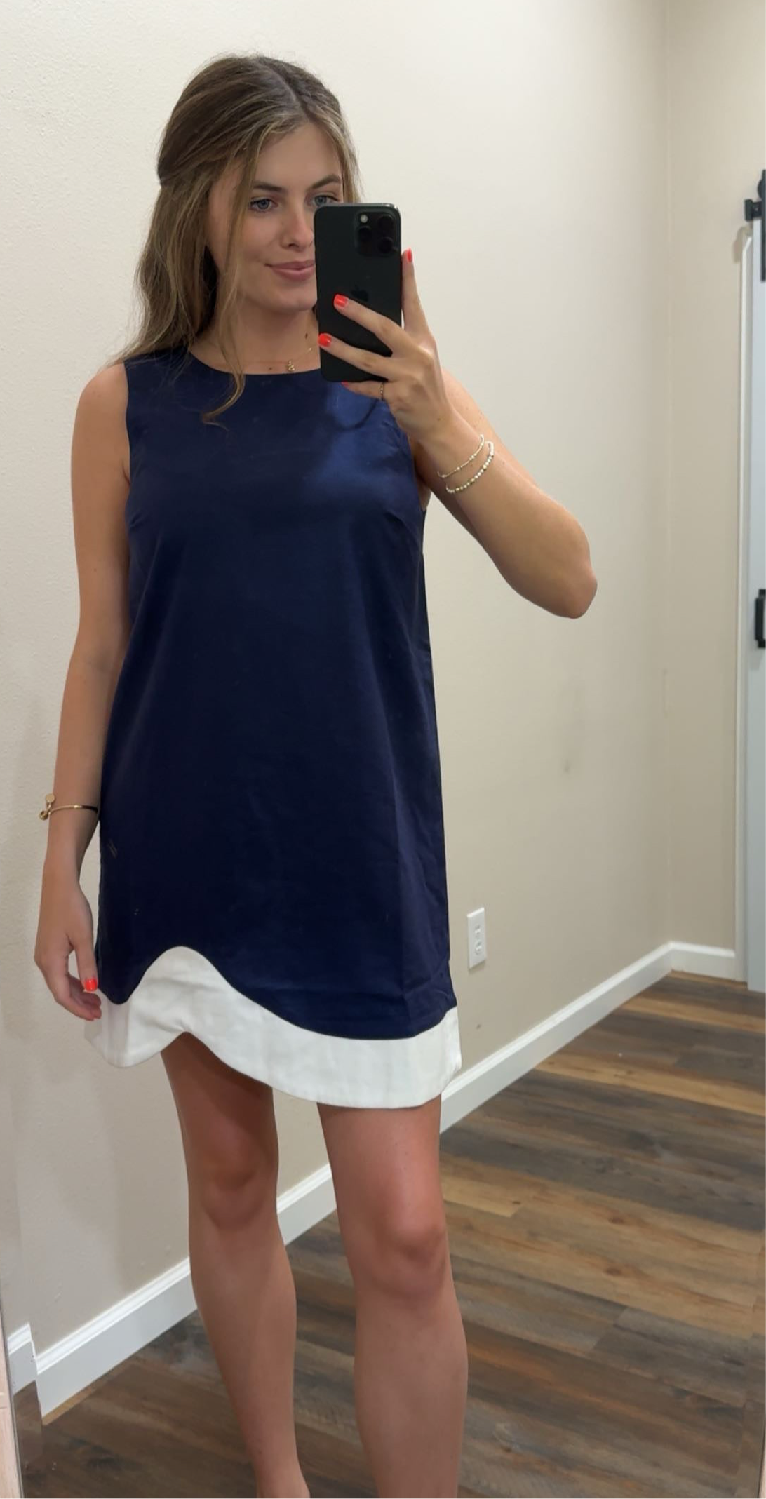 Navy Linen Mini Dress