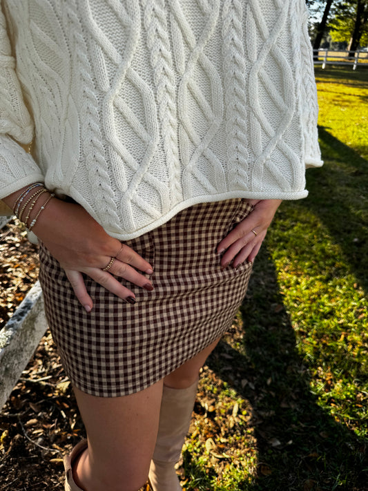 Garnet Gingham Skort
