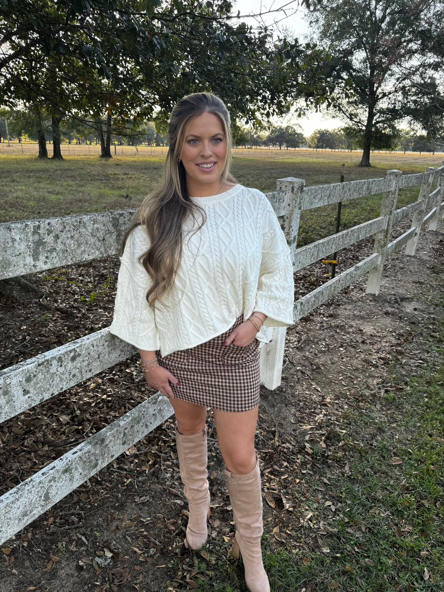 Garnet Gingham Skort