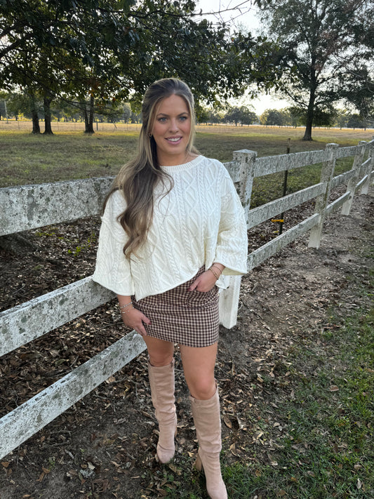 Garnet Gingham Skort