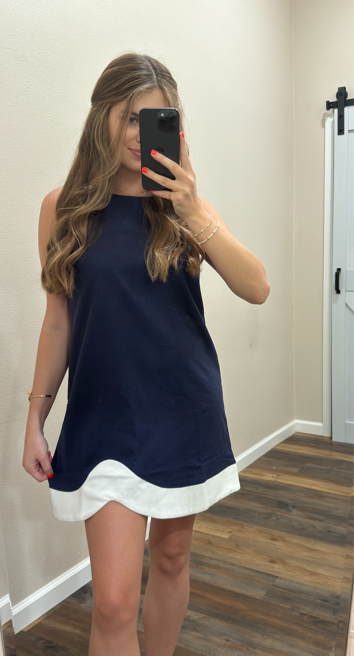 Navy Linen Mini Dress