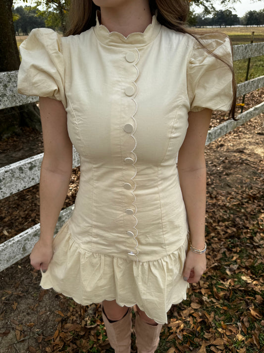 Sweet Scalloped Mini Dress