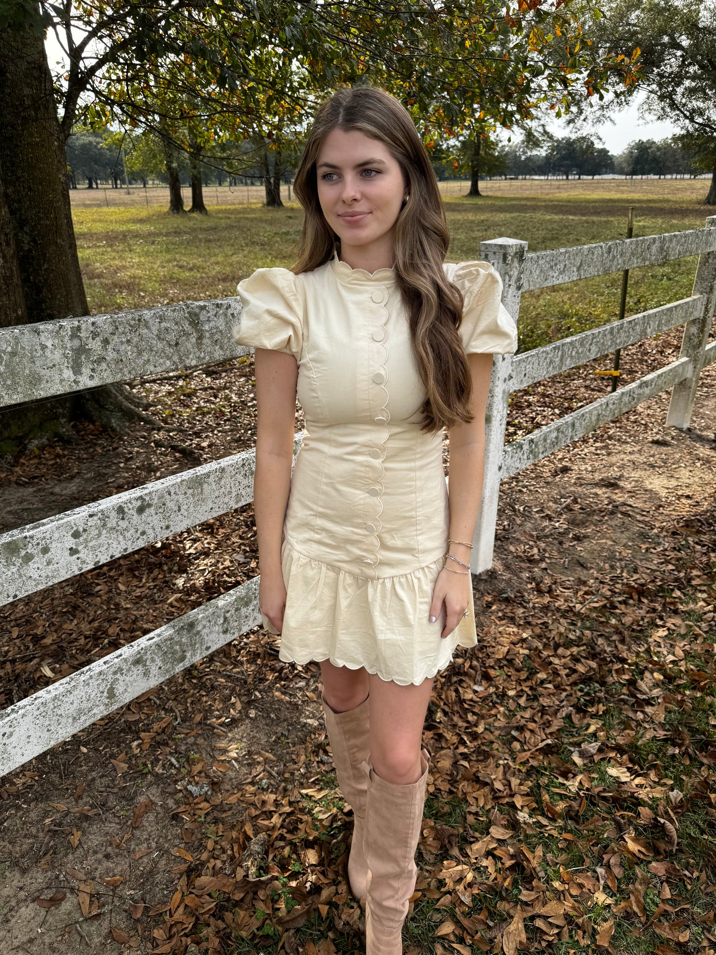Sweet Scalloped Mini Dress