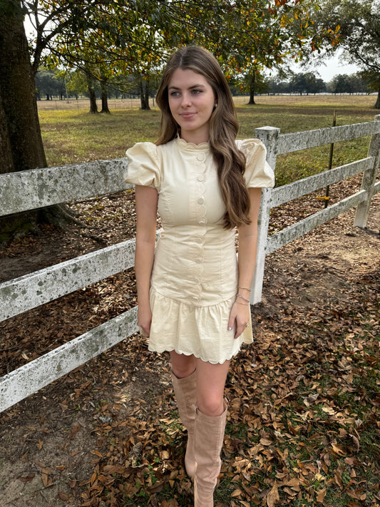 Sweet Scalloped Mini Dress