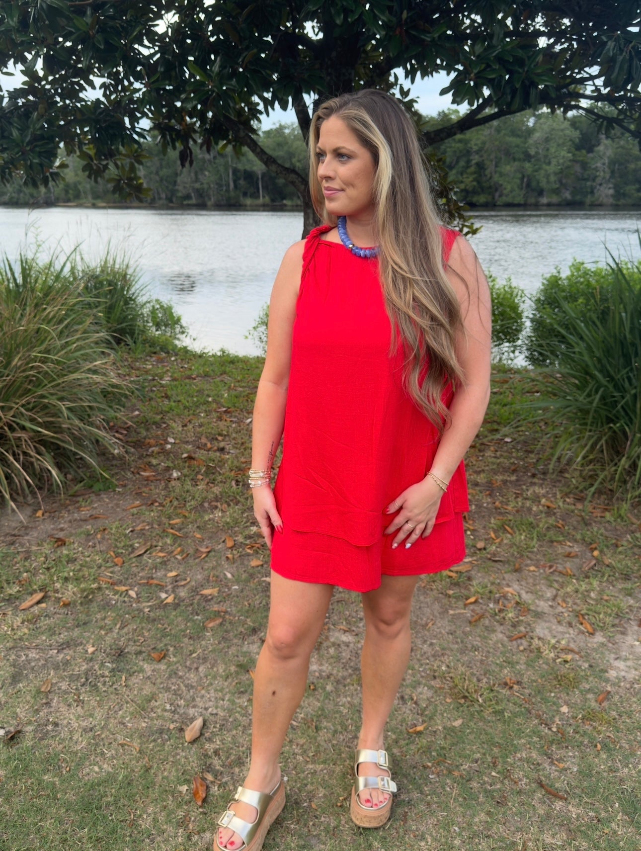 Red Linen Dress