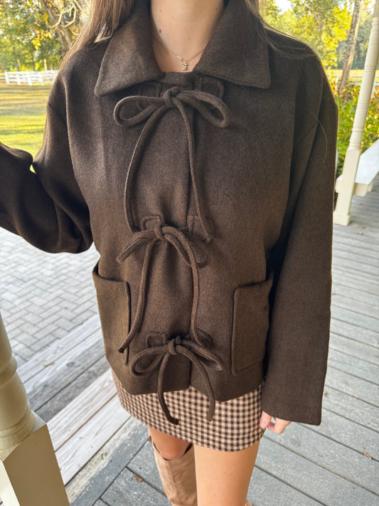 Brown Bow Jacket